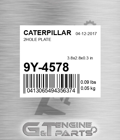 9Y-4578 2hole Plate for CATERPILLAR