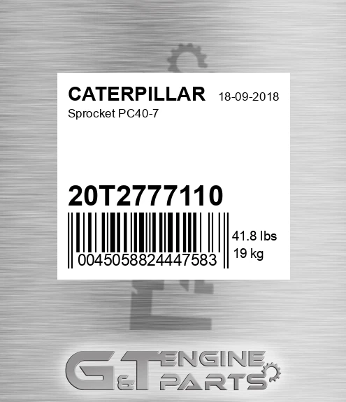 20T2777110 Sprocket Pc40-7 for CATERPILLAR
