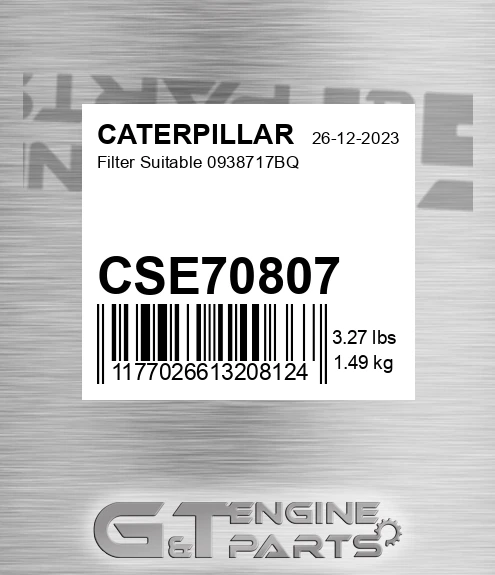 CSE70807 CATERPILLAR Filter Suitable 0938717bq