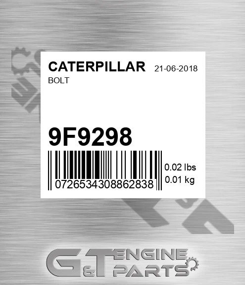 9F-9298 Bolt for CATERPILLAR
