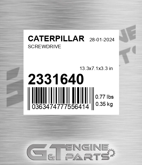 2331640 Screwdrive for CATERPILLAR