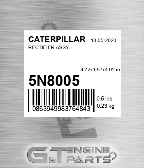 5N8005 Rectifier Assy for CATERPILLAR