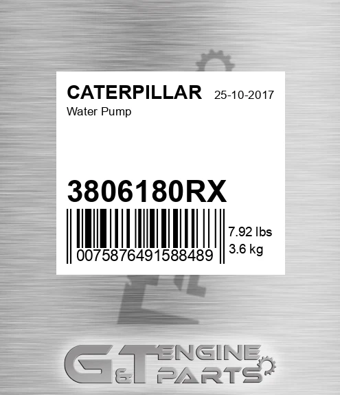 3806180RX Water Pump