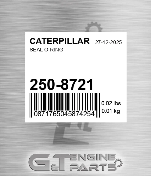 250-8721 Seal O-ring