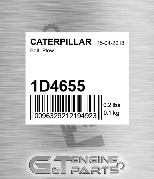 1D4655 CATERPILLAR Bolt, Plow