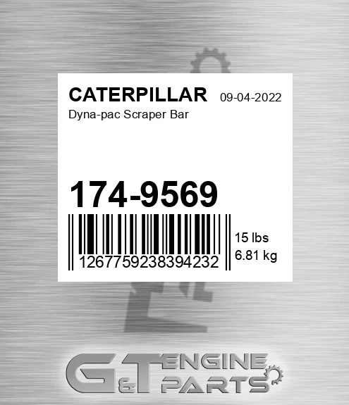 174-9569 Dyna-pac Scraper Bar for CATERPILLAR