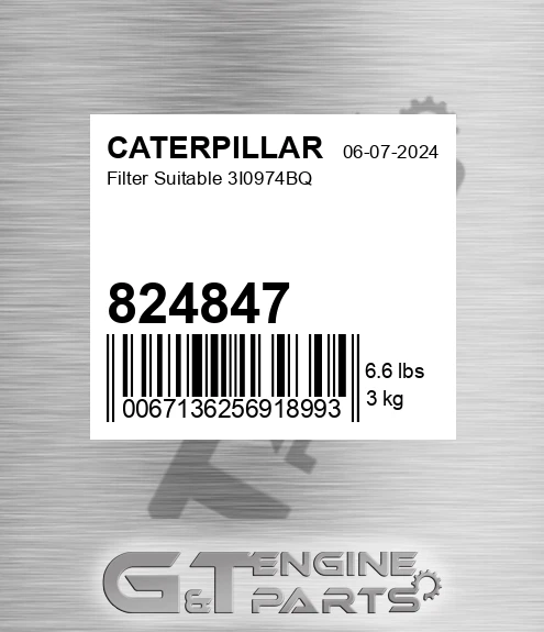 824847 Filter Suitable 3i0974bq