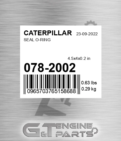 078-2002 Seal O-ring for CATERPILLAR