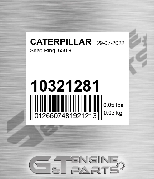 10321281 Snap Ring, 650g