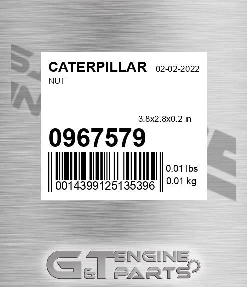 096-7579 Nut for CATERPILLAR