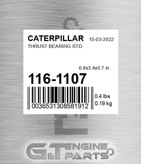 116-1107 Thrust Bearing Std. for CATERPILLAR