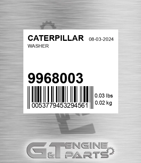 9968003 CATERPILLAR Washer