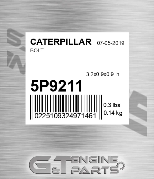 5P-9211 Bolt for CATERPILLAR