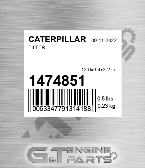 1474851 Filter for CATERPILLAR