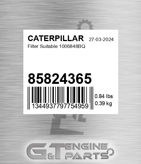 85824365 Filter Suitable 1006848bq