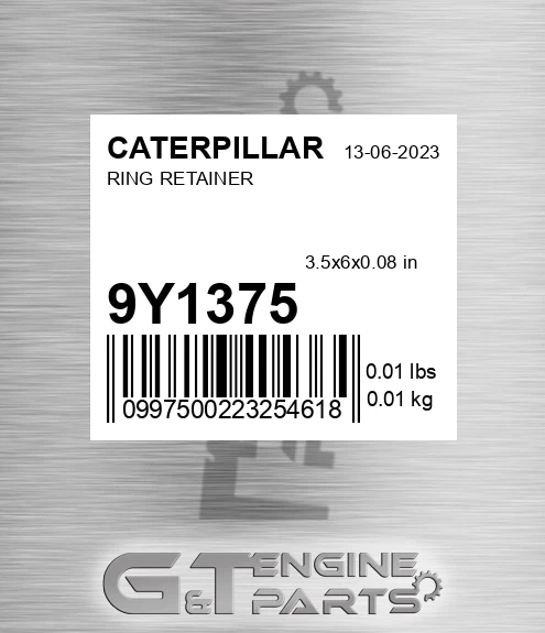 9Y1375 Ring for CATERPILLAR
