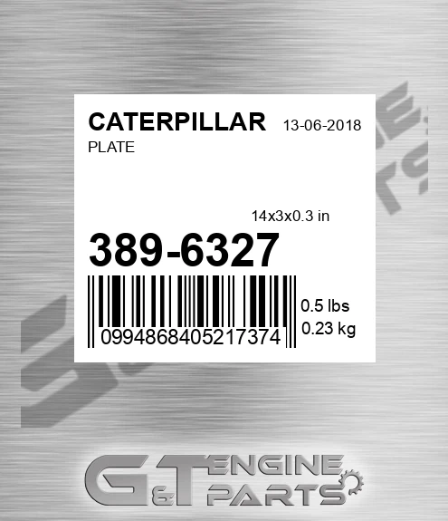 389-6327 Plate for CATERPILLAR
