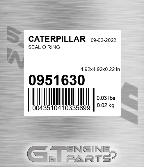0951630 Seal O Ring for CATERPILLAR