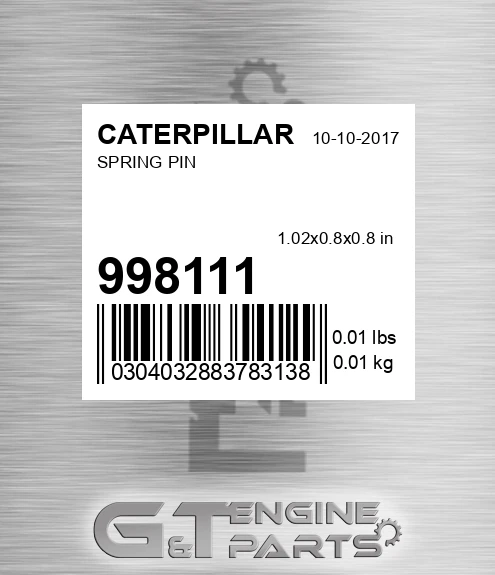 998111 CATERPILLAR Spring Pin
