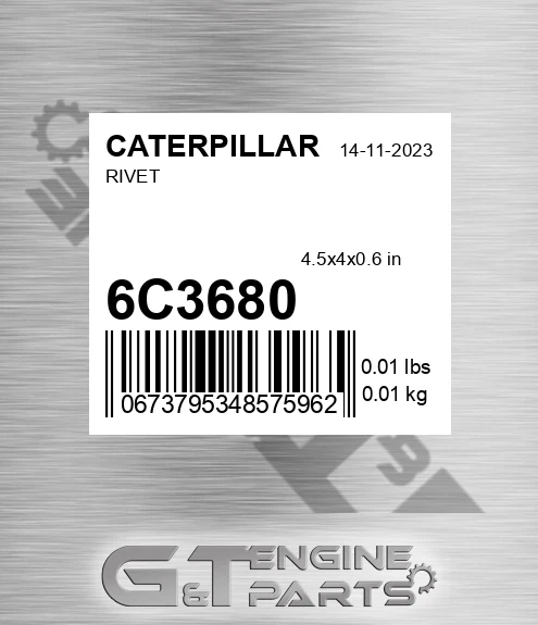 6C3680 Rivet for CATERPILLAR