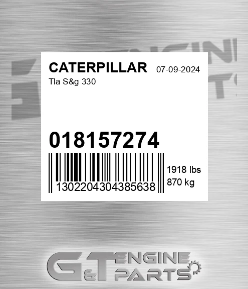 018157274 Tla S&g 330 for CATERPILLAR