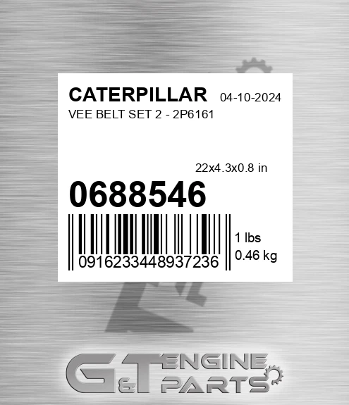 0688546 Vee Belt Set 2 - 2p6161