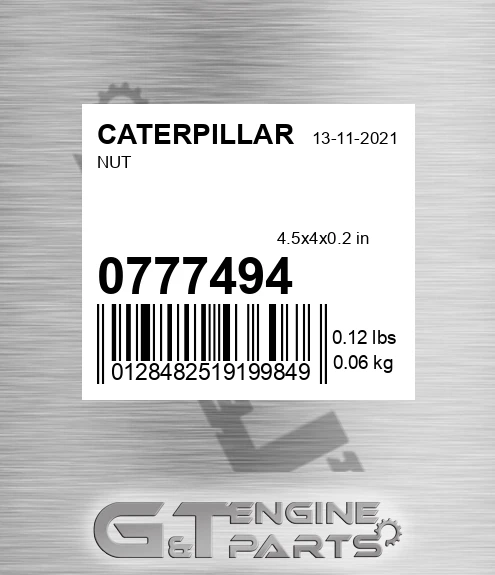 077-7494 Nut for CATERPILLAR