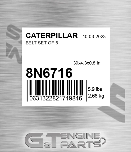 8N-6716 Belt Set Of 6