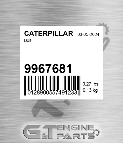 9967681 CATERPILLAR Bolt