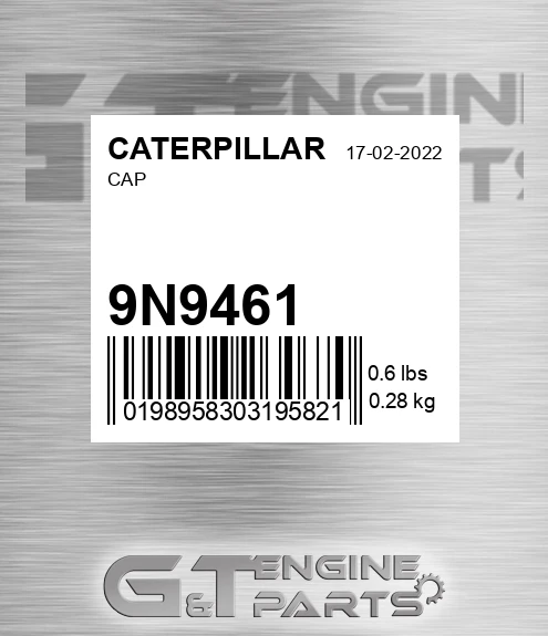 9N9461 Cap for CATERPILLAR