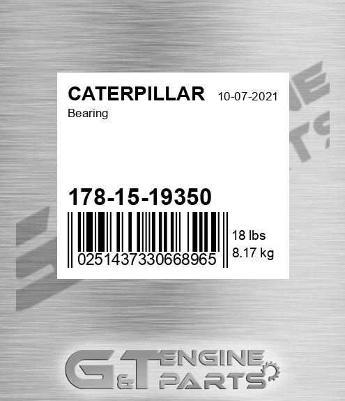 1781519350 Bearing for CATERPILLAR