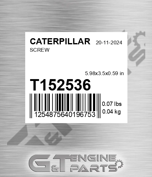 T152536 Screw for CATERPILLAR