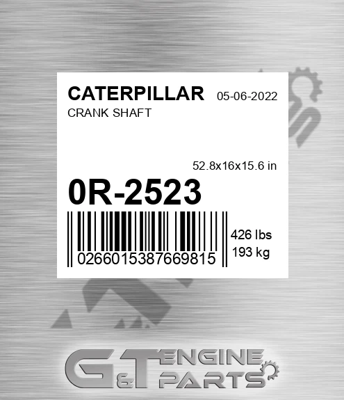 0R-2523 Crank Shaft for CATERPILLAR