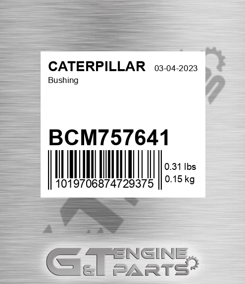 BCM757641 Bushing for CATERPILLAR