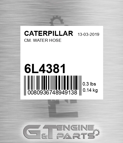 6L-4381 Cm. Water Hose for CATERPILLAR