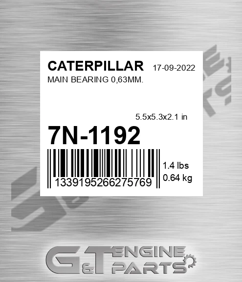 7N-1192 Main Bearing 0,63mm.