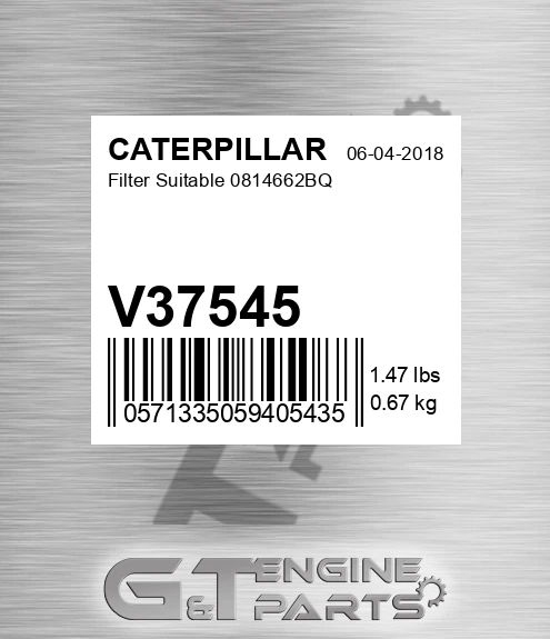 V37545 Filter Suitable 0814662bq