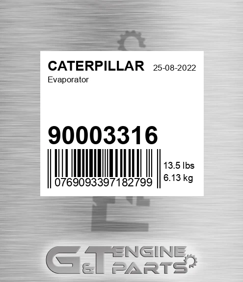 90003316 Evaporator for CATERPILLAR