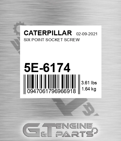 5E-6174 Six Point Socket Screw