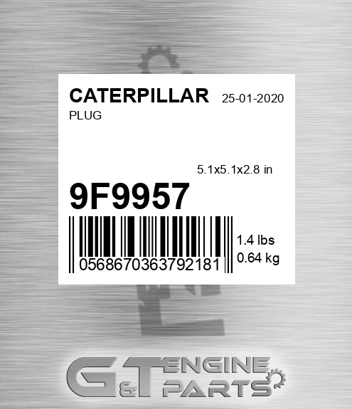 9F-9957 Plug for CATERPILLAR
