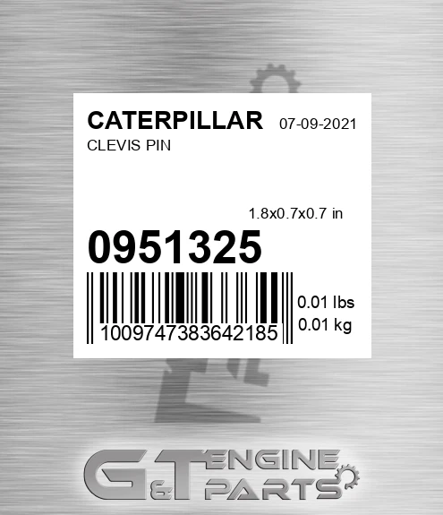 095-1325 Clevis Pin for CATERPILLAR