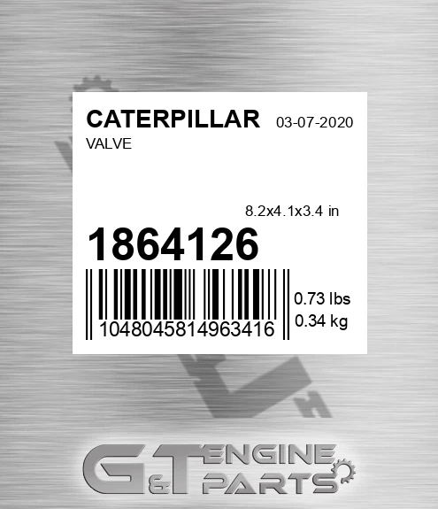 186-4126 Valve for CATERPILLAR