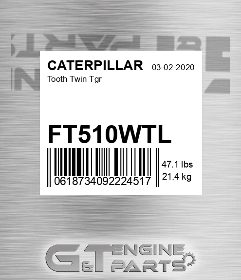 FT510WTL Tooth Twin Tgr for CATERPILLAR