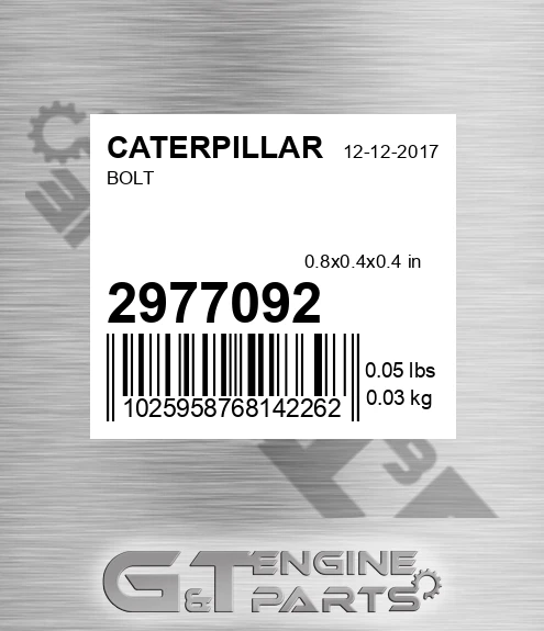 297-7092 Bolt for CATERPILLAR