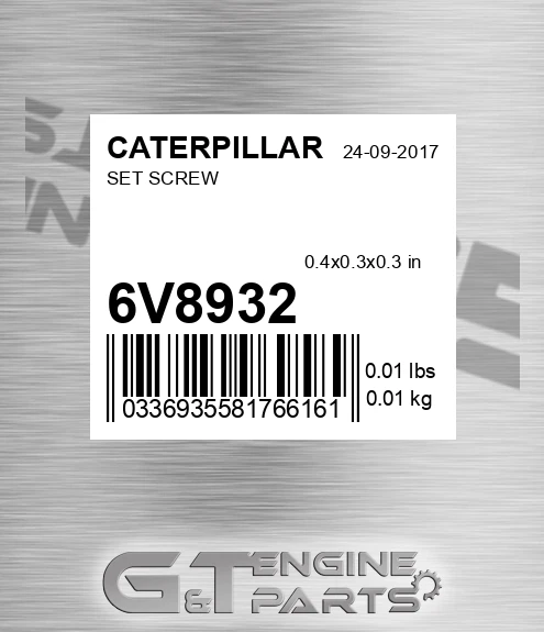 6V-8932 Set Screw for CATERPILLAR