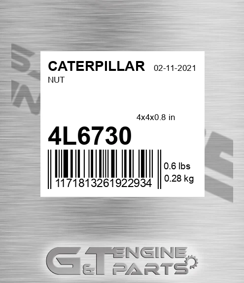 4L6730 Nut for CATERPILLAR