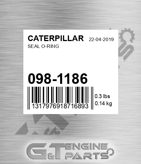 098-1186 Seal O-ring for CATERPILLAR
