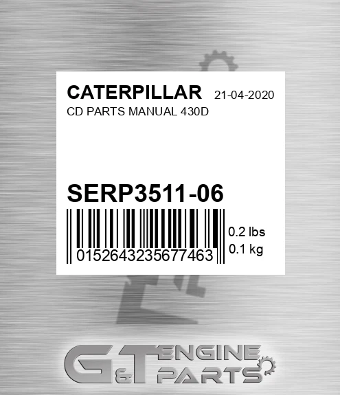 SERP3511-06 Cd Parts Manual 430d for CATERPILLAR