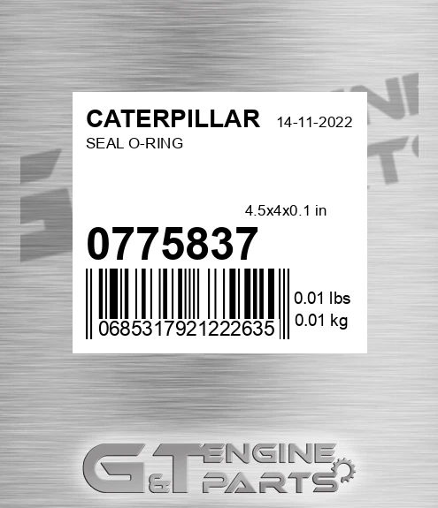 077-5837 Seal O-ring