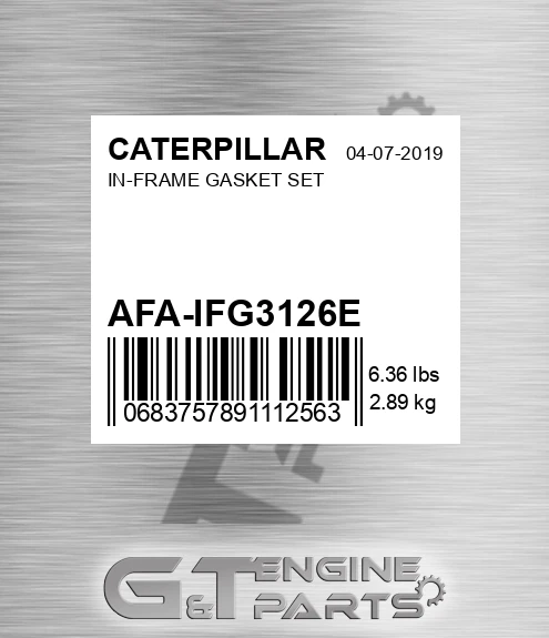 AFA-IFG3126E In-frame Gasket Set